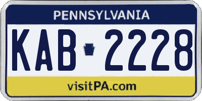 PA license plate KAB2228