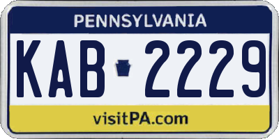 PA license plate KAB2229