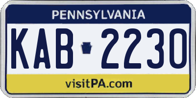 PA license plate KAB2230