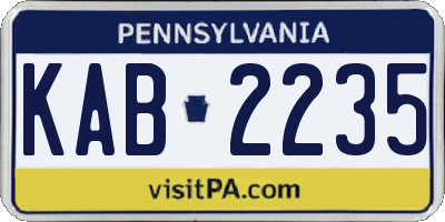 PA license plate KAB2235