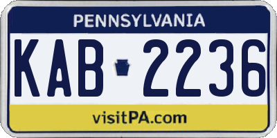 PA license plate KAB2236