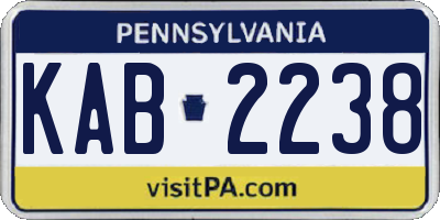 PA license plate KAB2238