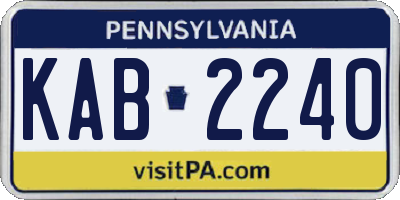 PA license plate KAB2240