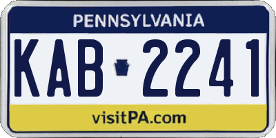 PA license plate KAB2241