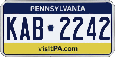 PA license plate KAB2242