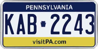 PA license plate KAB2243