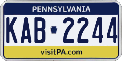 PA license plate KAB2244