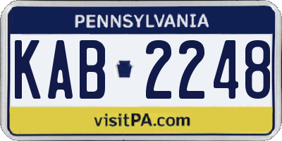 PA license plate KAB2248