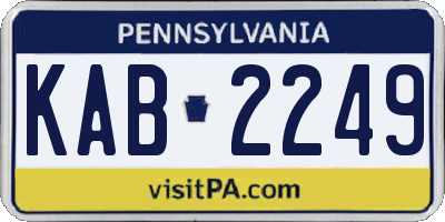 PA license plate KAB2249