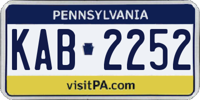 PA license plate KAB2252
