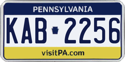 PA license plate KAB2256