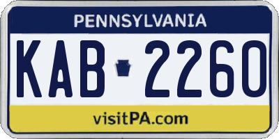 PA license plate KAB2260