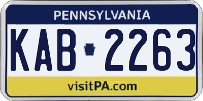 PA license plate KAB2263