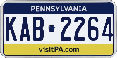 PA license plate KAB2264