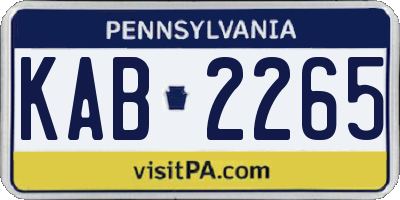 PA license plate KAB2265