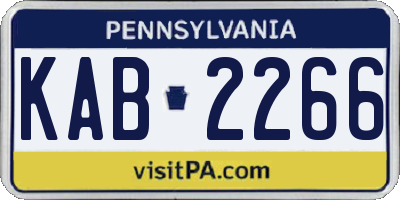 PA license plate KAB2266