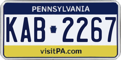 PA license plate KAB2267