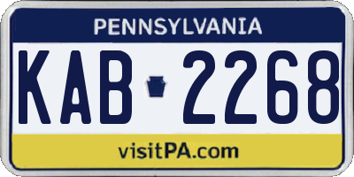PA license plate KAB2268