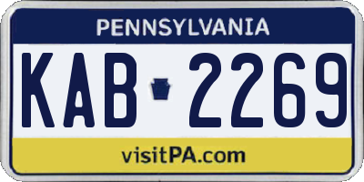PA license plate KAB2269