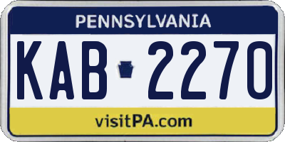 PA license plate KAB2270