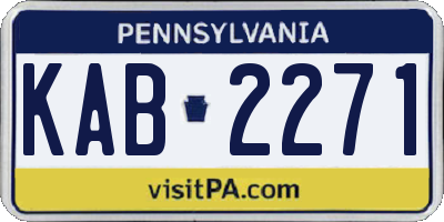 PA license plate KAB2271