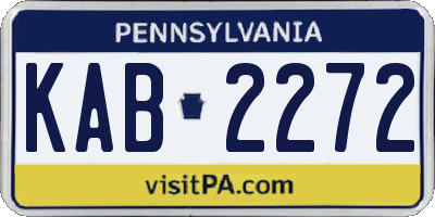 PA license plate KAB2272