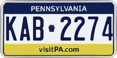 PA license plate KAB2274