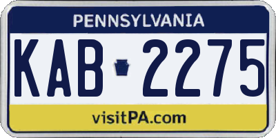 PA license plate KAB2275