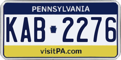 PA license plate KAB2276