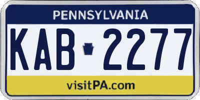 PA license plate KAB2277