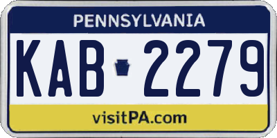 PA license plate KAB2279