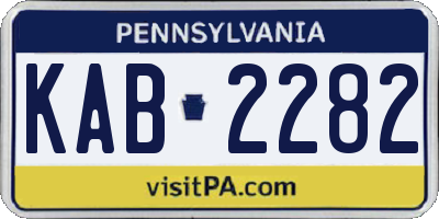 PA license plate KAB2282