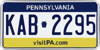 PA license plate KAB2295