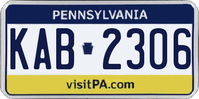 PA license plate KAB2306