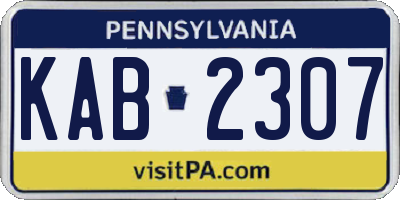 PA license plate KAB2307