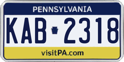 PA license plate KAB2318
