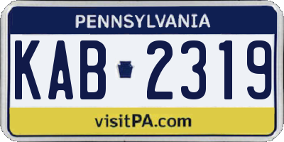 PA license plate KAB2319
