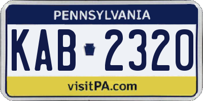 PA license plate KAB2320