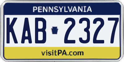 PA license plate KAB2327