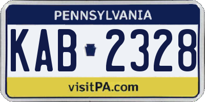 PA license plate KAB2328