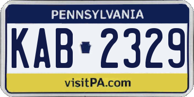 PA license plate KAB2329