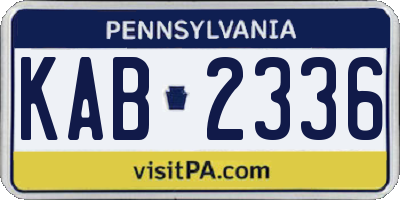 PA license plate KAB2336