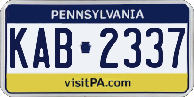 PA license plate KAB2337