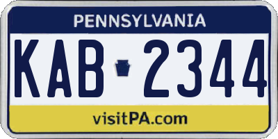 PA license plate KAB2344