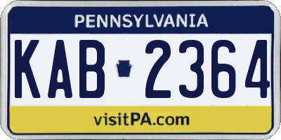 PA license plate KAB2364