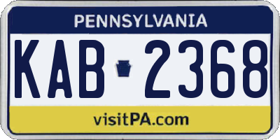 PA license plate KAB2368