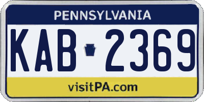 PA license plate KAB2369