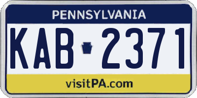 PA license plate KAB2371