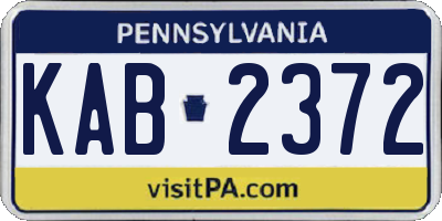 PA license plate KAB2372