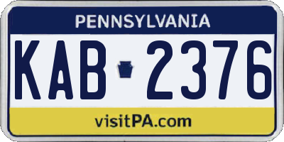 PA license plate KAB2376